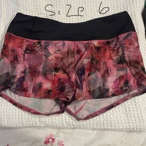 Lululemon sped up shorts size 6